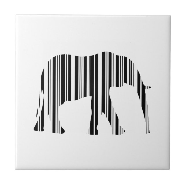 Carreau CODE-BARRES ÉLÉPHANT Conception de modèle de code- (Devant)