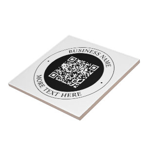 Carreau Code QR avec nom d'entreprise Texte circulaire mod