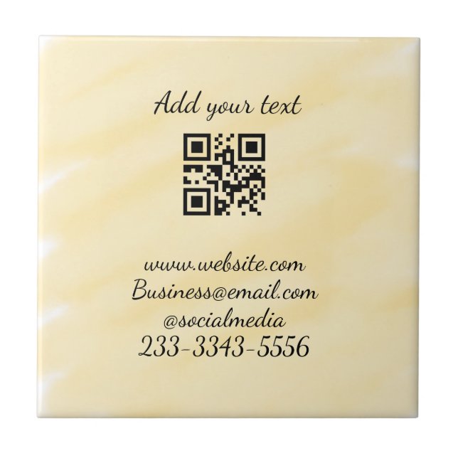 Carreau code QR personnalisé simple ajouter votre nom text (Devant)