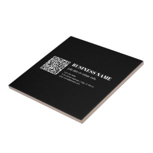 Carreau Code QR personnalisé & Texte rétro-moderne modifia