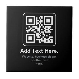 Carreau Code QR scannable moderne   Noir Blanc & Gris