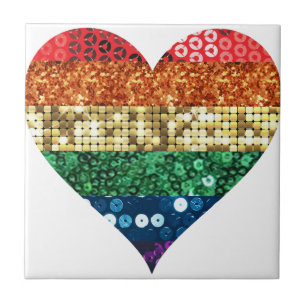 Carreau coeur arc-en-ciel lgbt