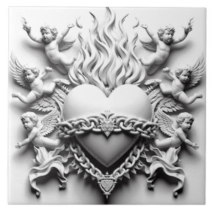 Carreau Coeur classique + chaîne