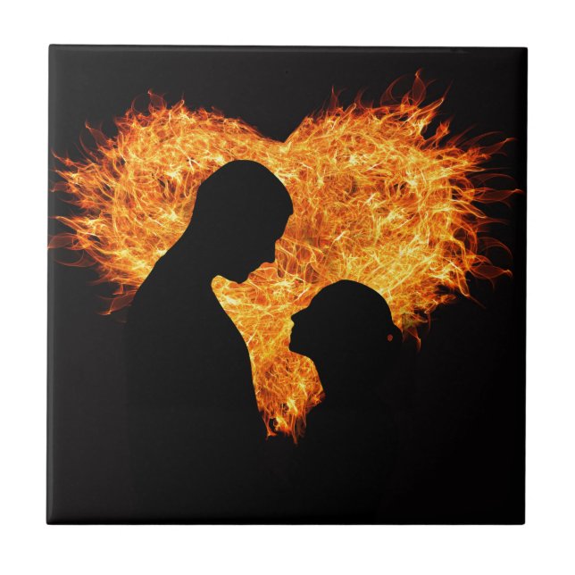 Carreau Coeur d'amour du feu (Devant)