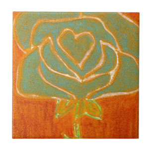 Carreau "Coeur Rose #4" Cuisine Jardin Carrelage en cérami