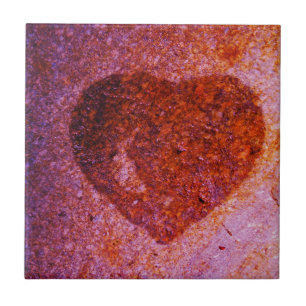 Carreau coeur rose corail