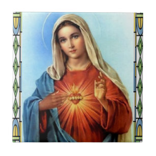 CARREAU COEUR SACRÉ DE ZAZZLE DE MARY 01 PRODUC