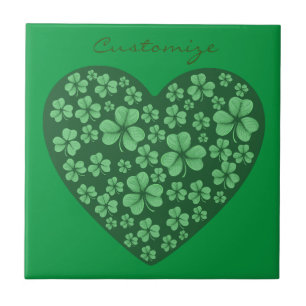 Carreau coeur Shamrock vert Saint Patrick's Day
