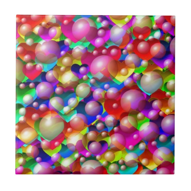 Carreau Coeurs colorés (Devant)