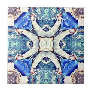 Carreau Coeurs de mandala bleu motif Thunder_Cove