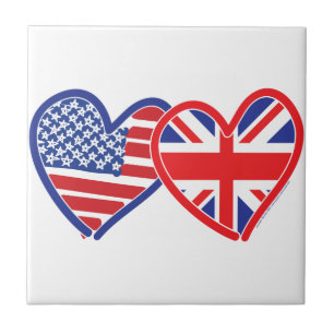 Carreau Coeurs du drapeau américain Union Jack
