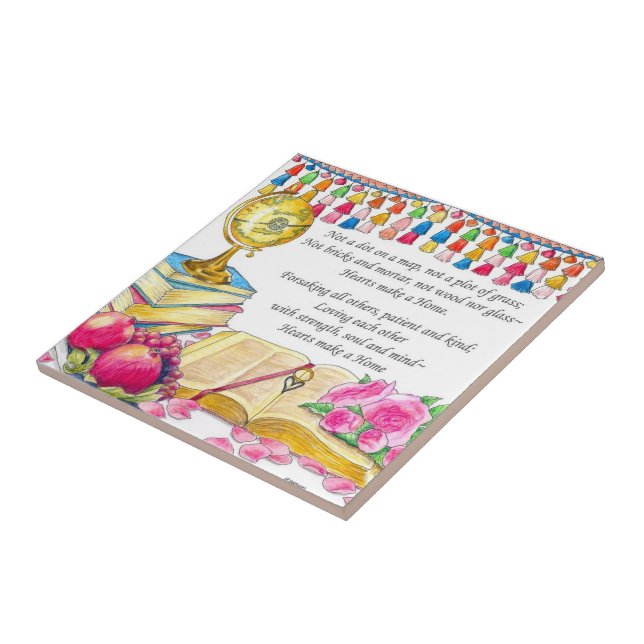 Carreau Coeurs faire un carrelage / Trivet / Boîte à bijou (Côté)