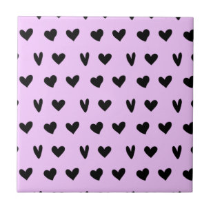 Carreau Cœurs noirs motif charmant Joyeuse Saint-Valentin