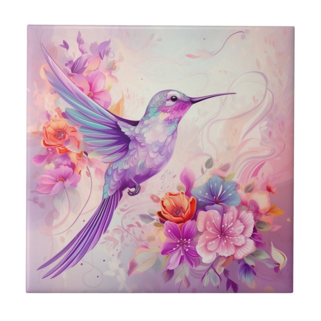 Carreau Colibri de couleur vive (Devant)