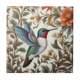 Carreau Colibri volant inspiré de William Morris