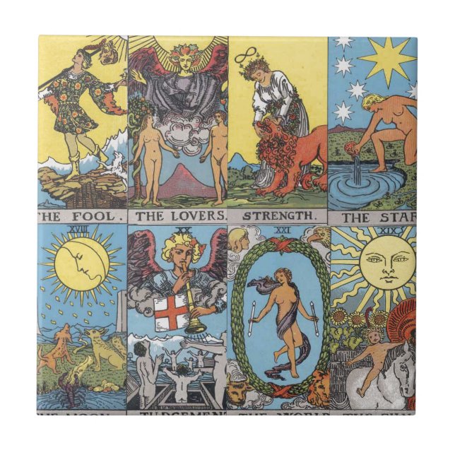 Carreau Collage de carte de tarot (Devant)