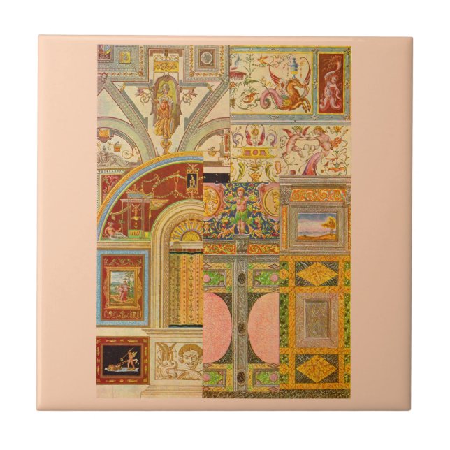 Carreau collage italien baroque de motifs (Devant)