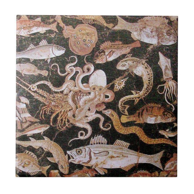 CARREAU COLLECTE POMPEII / OCÉAN - SCÈNE DE VIE MARINE (Devant)