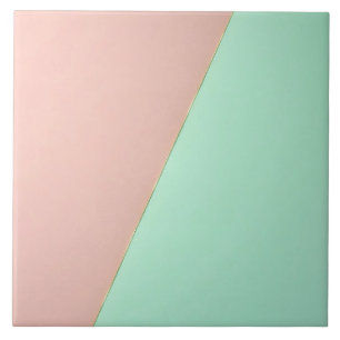 Carreau Collection Abstraite Tendance Rose Saumon Menthe