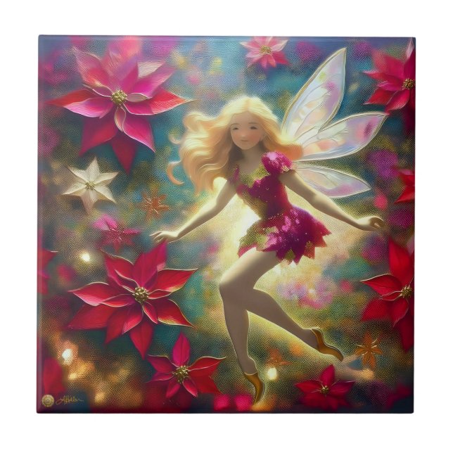 Carreau Collection de fées de Noël - Cheveux blond or pâle (Devant)