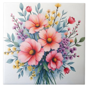 Carreau Collection de luxe de fleurs sauvages tendance et
