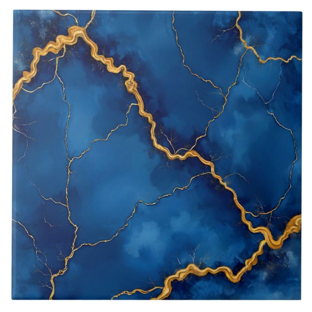 Carreau Collection de marbre Royal Blue Gold (Devant)