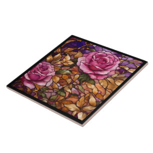 Carreau Collection de Roses en verre de couleur populaire