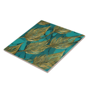 Carreau Collection Feuille tendance Turquoise Gold Boho