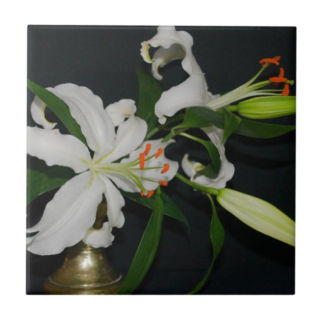 Carreau Collection Irlandaise de laiton et de fleurs (Devant)