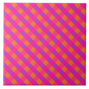 Carreau Collection islamique, Chèque rose orange violet