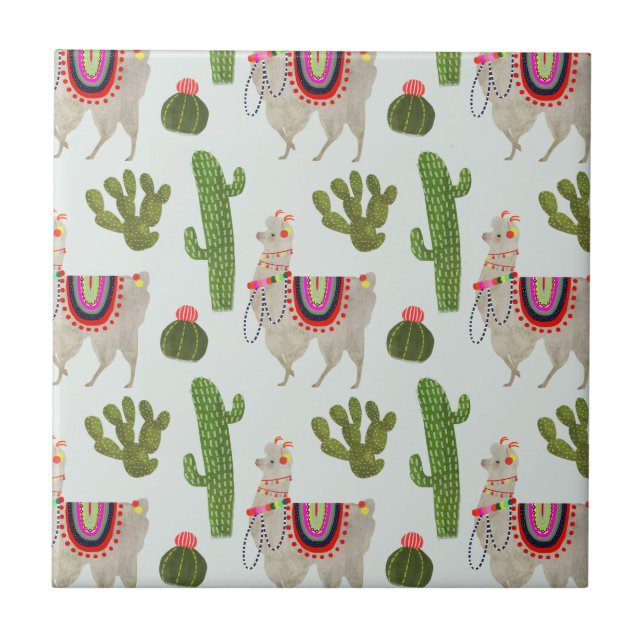 Carreau Collection Llamarama | Cactus & Llama Motif (Devant)