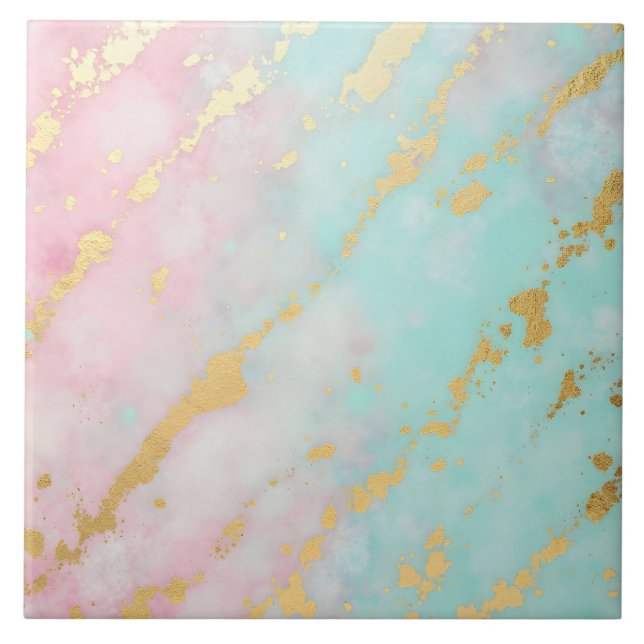 Carreau Collection Luxe Rose Pâle Menthe Douce Or Tendance (Devant)