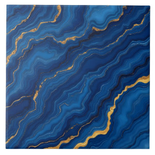 Carreau Collection moderne de marbre Royal Blue Gold