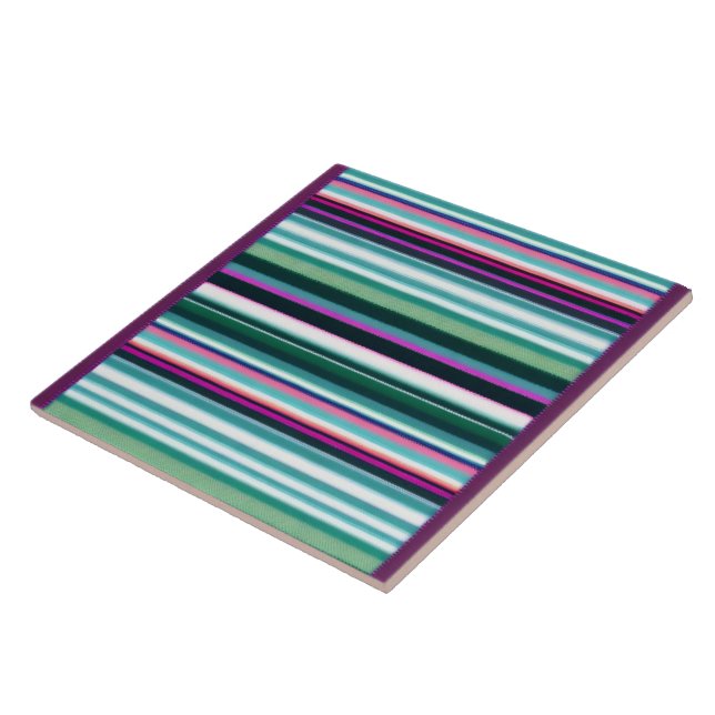 Carreau Collection moderne Purple Green Stripes (Côté)