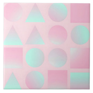 Carreau Collection Tendance Abstraite Rose Fardée Menthe