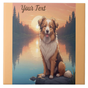 Carreau Collie Shepherd par le lac