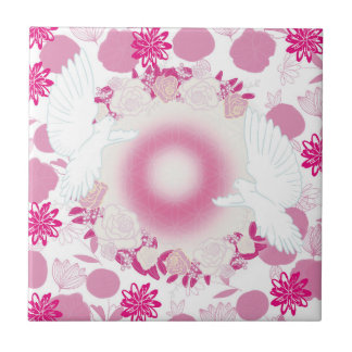 Carreau colombe à fleur