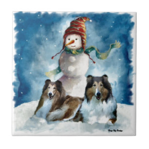 Carreau Colons rudes avec Noël Snowman