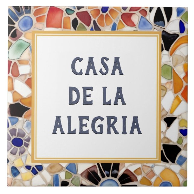 Carreau Coloré espagnol mosaïque personnalisée Maison Nom  (Devant)
