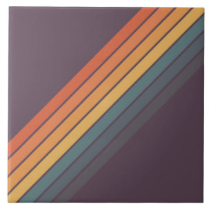 Carreau Coloré les années 70 80s Retro Racing Stripes