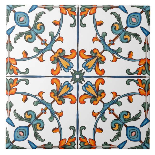 Carreau coloré, méditerranéen, mosaïque, (Devant)
