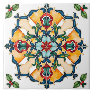 Carreau coloré, méditerranéen, mosaïque,