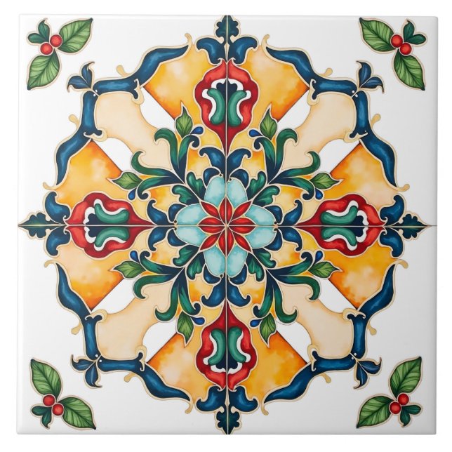 Carreau coloré, méditerranéen, mosaïque, (Devant)