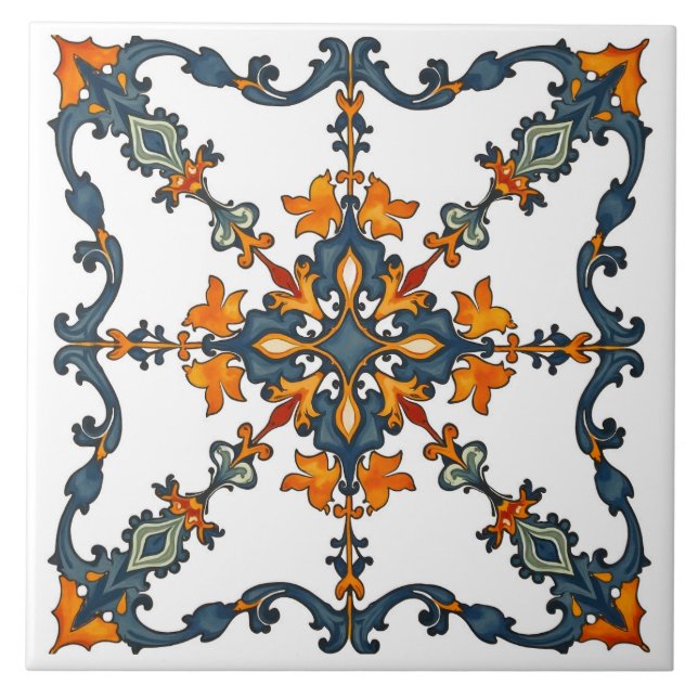 Carreau Coloré, Méditerranéen, mosaïque, Marocain, (Devant)