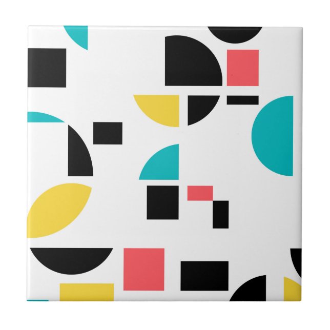 Carreau Coloré, moderne, tendance, ludique, gai, géométriq (Devant)