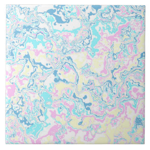 Carreau Coloré Pastel Lumineux Groovy Boho Abstrait Marbre