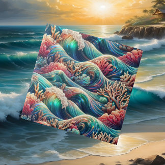 Carreau Colorful Beach House | Relaxing Coral Reef Decor