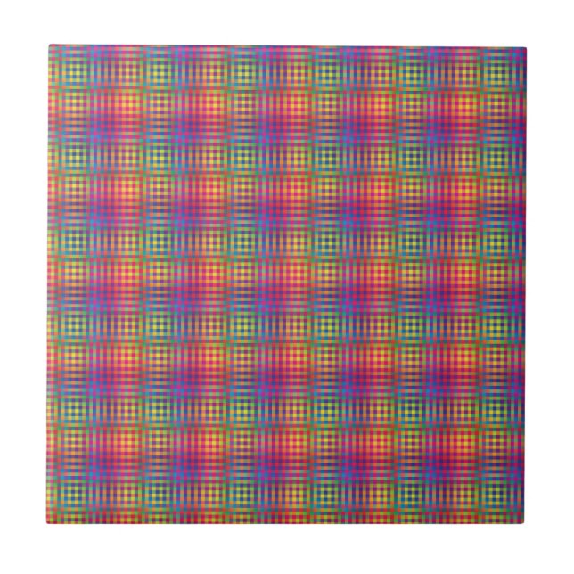 Carreau Colorful Checker Abstract Pattern (Devant)