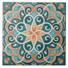 Colorful Mediterranean Pattern Pat#6 Teal ID1195