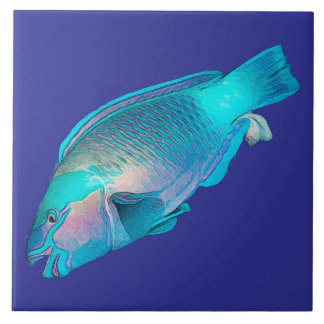Carreau Colorful Parrotfish Ocean Blue Sea